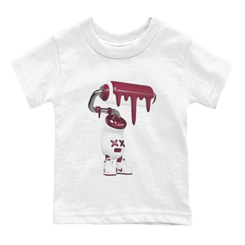 1s Metallic Burgundy shirt to match jordans 3D Paint Roller sneaker tees AJ1 Metallic Burgundy SNRT Sneaker Release Tees Baby Toddler White 2 T-Shirt