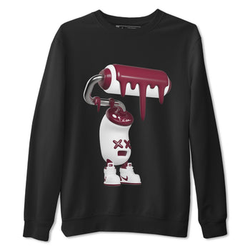 1s Metallic Burgundy shirt to match jordans 3D Paint Roller sneaker tees AJ1 Metallic Burgundy SNRT Sneaker Release Tees Unisex Black 2 T-Shirt