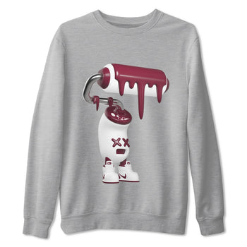 1s Metallic Burgundy shirt to match jordans 3D Paint Roller sneaker tees AJ1 Metallic Burgundy SNRT Sneaker Release Tees Unisex Heather Grey 2 T-Shirt