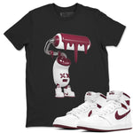 1s Metallic Burgundy shirt to match jordans 3D Paint Roller sneaker tees AJ1 Metallic Burgundy SNRT Sneaker Release Tees Unisex Black 1 T-Shirt