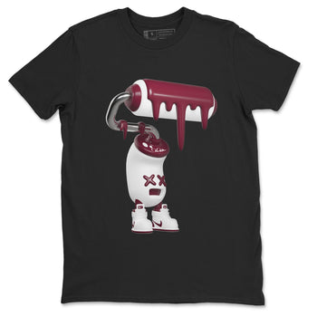 1s Metallic Burgundy shirt to match jordans 3D Paint Roller sneaker tees AJ1 Metallic Burgundy SNRT Sneaker Release Tees Unisex Black 2 T-Shirt