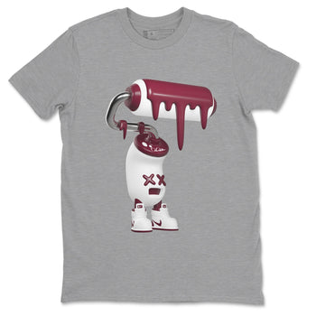 1s Metallic Burgundy shirt to match jordans 3D Paint Roller sneaker tees AJ1 Metallic Burgundy SNRT Sneaker Release Tees Unisex Heather Grey 2 T-Shirt