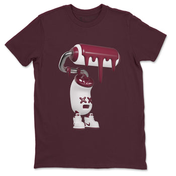 1s Metallic Burgundy shirt to match jordans 3D Paint Roller sneaker tees AJ1 Metallic Burgundy SNRT Sneaker Release Tees Unisex Maroon 2 T-Shirt