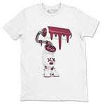 1s Metallic Burgundy shirt to match jordans 3D Paint Roller sneaker tees AJ1 Metallic Burgundy SNRT Sneaker Release Tees Unisex White 2 T-Shirt