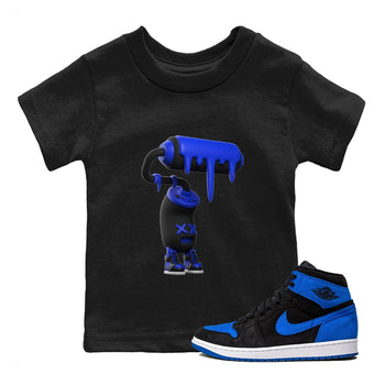 Air Jordan 1 Royal Reimagined shirt to match jordans 3D Paint Roller sneaker tees AJ1 OG HIGH Royal Reimagined SNRT Sneaker Release Tees Baby Toddler Black 1 T-Shirt