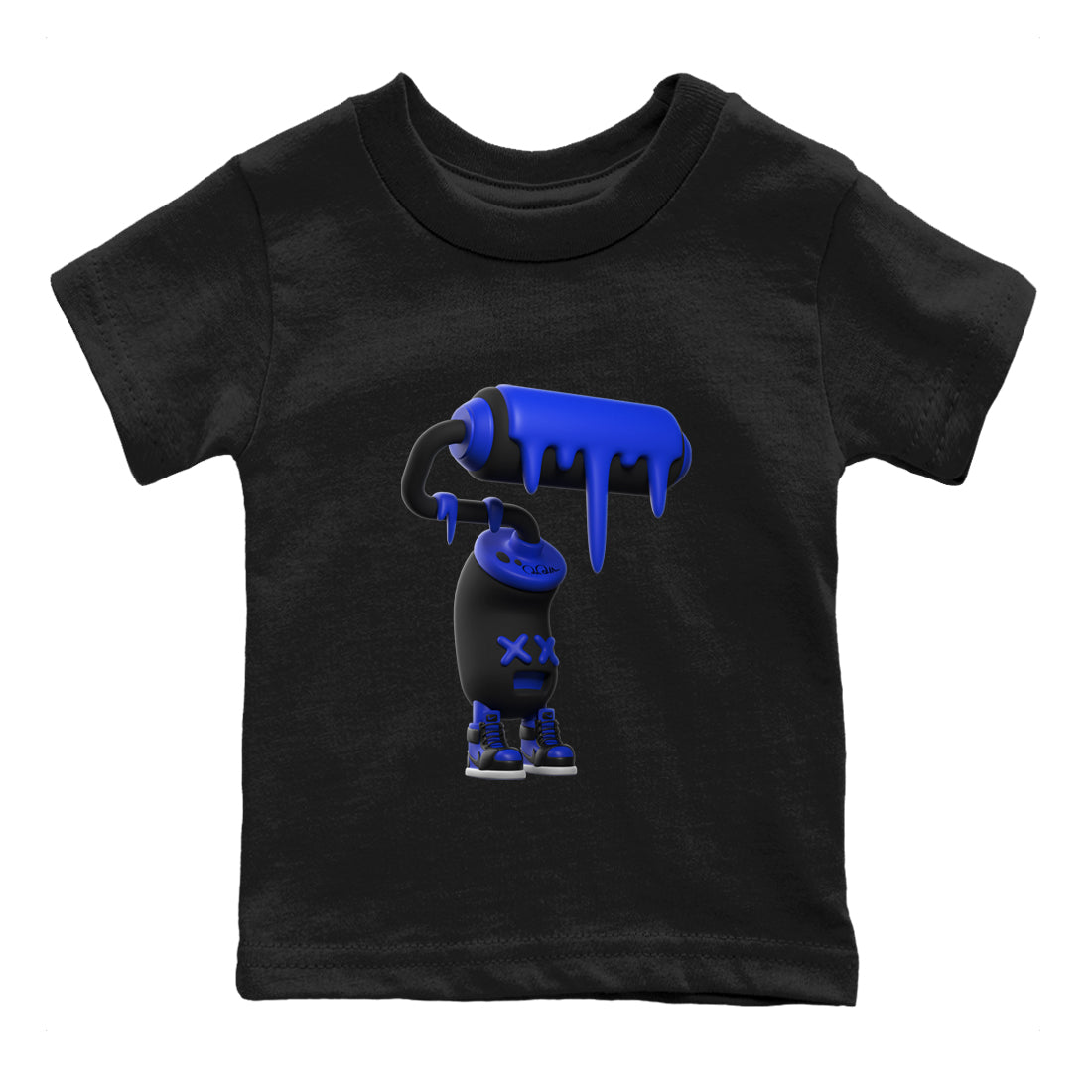 Air Jordan 1 Royal Reimagined shirt to match jordans 3D Paint Roller sneaker tees AJ1 OG HIGH Royal Reimagined SNRT Sneaker Release Tees Baby Toddler Black 2 T-Shirt