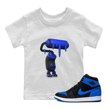 Air Jordan 1 Royal Reimagined shirt to match jordans 3D Paint Roller sneaker tees AJ1 OG HIGH Royal Reimagined SNRT Sneaker Release Tees Baby Toddler White 1 T-Shirt