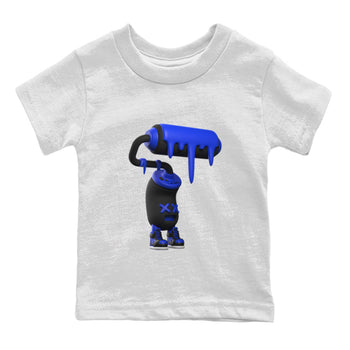 Air Jordan 1 Royal Reimagined shirt to match jordans 3D Paint Roller sneaker tees AJ1 OG HIGH Royal Reimagined SNRT Sneaker Release Tees Baby Toddler White 2 T-Shirt