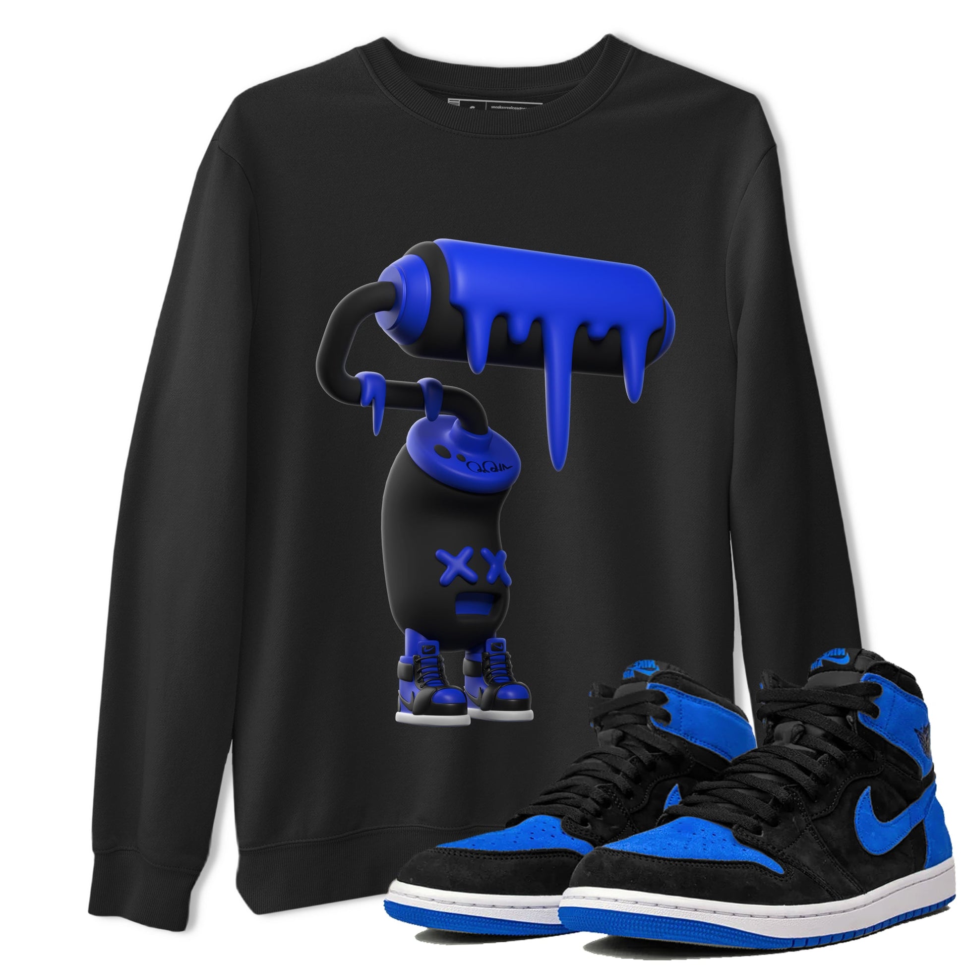 Air Jordan 1 Royal Reimagined shirt to match jordans 3D Paint Roller sneaker tees AJ1 OG HIGH Royal Reimagined SNRT Sneaker Release Tees Unisex Black 1 T-Shirt