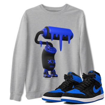 Air Jordan 1 Royal Reimagined shirt to match jordans 3D Paint Roller sneaker tees AJ1 OG HIGH Royal Reimagined SNRT Sneaker Release Tees Unisex Heather Grey 1 T-Shirt