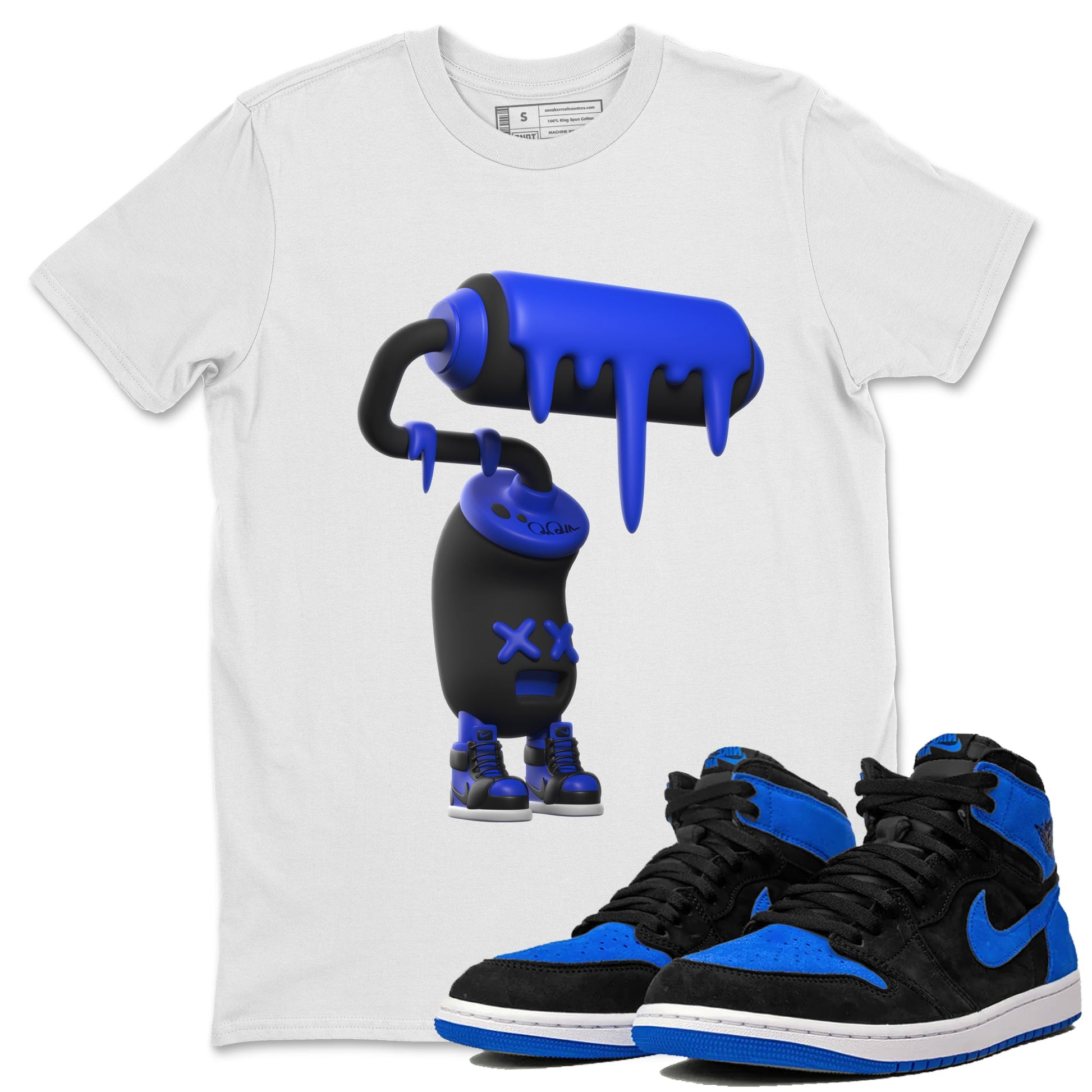 Air Jordan 1 Royal Reimagined shirt to match jordans 3D Paint Roller sneaker tees AJ1 OG HIGH Royal Reimagined SNRT Sneaker Release Tees Unisex White 1 T-Shirt
