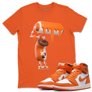 Air Jordan 1 Starfish shirt to match jordans 3D Paint Roller sneaker tees AJ1Starfish SNRT Sneaker Release Tees Unisex Orange 1 T-Shirt Halloween Custumes