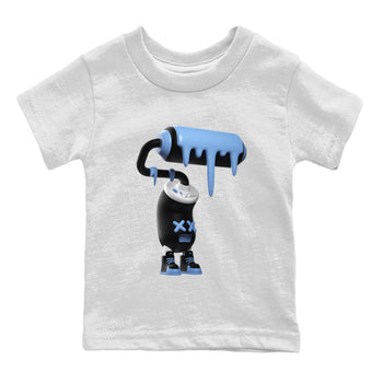 Air Jordan 1 Retro High OG UNC Toe Shirt to match Jordans 3D Paint Roller Sneaker Tees 1s UNC Toe SNRT Sneaker Release Tees Kids and Baby Tees White 2