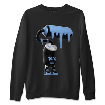 Air Jordan 1 Retro High OG UNC Toe Shirt to match Jordans 3D Paint Roller Sneaker Tees 1s UNC Toe SNRT Sneaker Release Tees Crew Neck T-Shirts Black 2