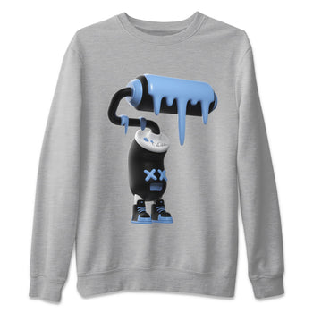 Air Jordan 1 Retro High OG UNC Toe Shirt to match Jordans 3D Paint Roller Sneaker Tees 1s UNC Toe SNRT Sneaker Release Tees Crew Neck T-Shirts Heather Grey 2