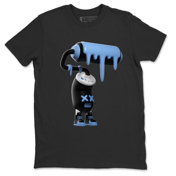 Air Jordan 1 Retro High OG UNC Toe Shirt to match Jordans 3D Paint Roller Sneaker Tees 1s UNC Toe SNRT Sneaker Release Tees Crew Neck T-Shirts Black 2