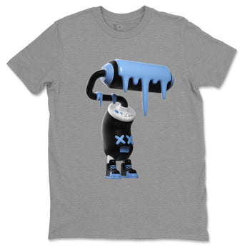 Air Jordan 1 Retro High OG UNC Toe Shirt to match Jordans 3D Paint Roller Sneaker Tees 1s UNC Toe SNRT Sneaker Release Tees Crew Neck T-Shirts Heather Grey 2