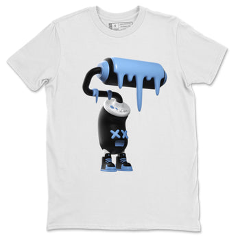 Air Jordan 1 Retro High OG UNC Toe Shirt to match Jordans 3D Paint Roller Sneaker Tees 1s UNC Toe SNRT Sneaker Release Tees Crew Neck T-Shirts White 2