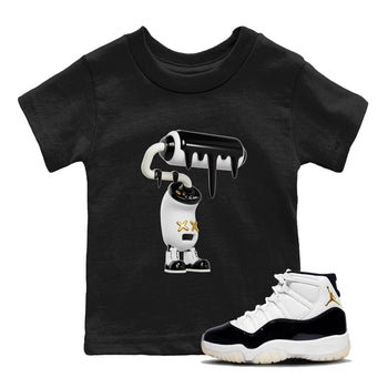 Air Jordan 11 Gratitude shirt to match jordans 3D Paint Roller sneaker tees AJ11 Gratitude SNRT Sneaker Release Tees Baby Toddler Black 1 T-Shirt