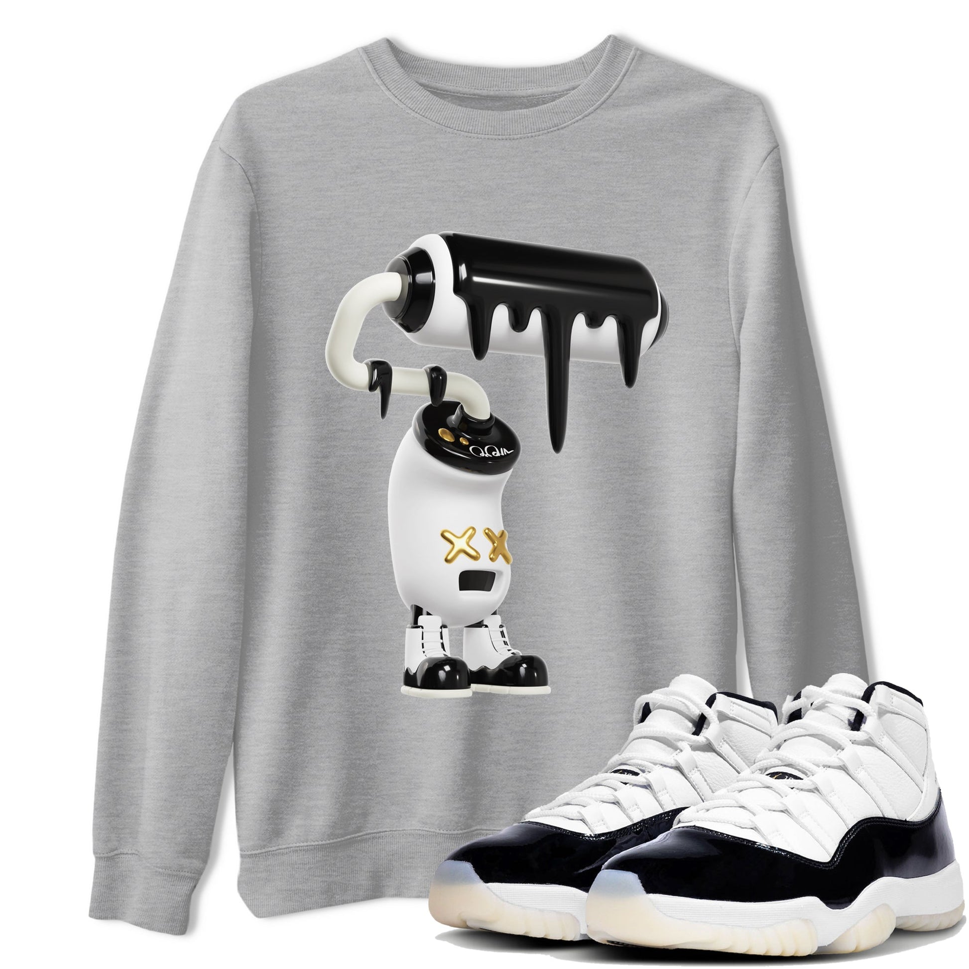 Air Jordan 11 Gratitude shirt to match jordans 3D Paint Roller sneaker tees AJ11 Gratitude SNRT Sneaker Release Tees Unisex Heather Grey 1 T-Shirt