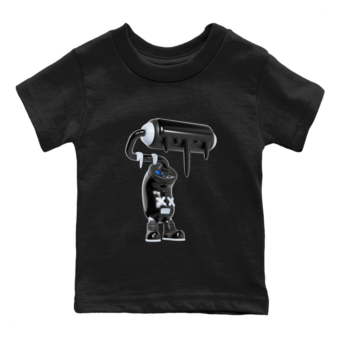 Air Jordan 11 Space shirt to match jordans 3D Paint Roller sneaker tees AJ11 Black and Varsity Royal SNRT sneaker release tees baby toddler Black 2 cotton Shirt