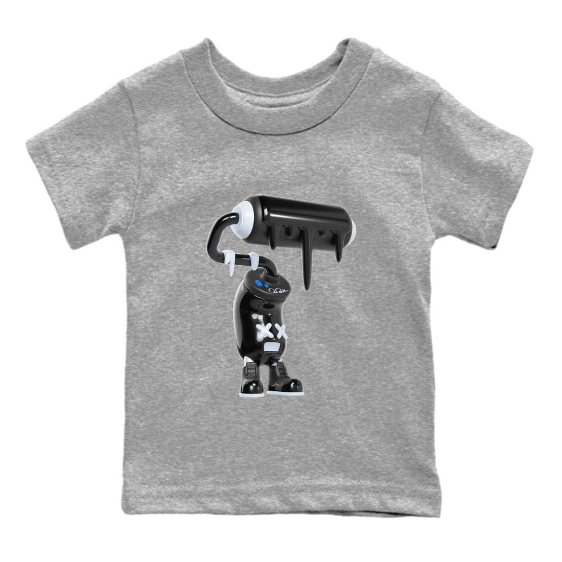 Air Jordan 11 Space shirt to match jordans 3D Paint Roller sneaker tees AJ11 Black and Varsity Royal SNRT sneaker release tees baby toddler Heather Grey 2 cotton Shirt