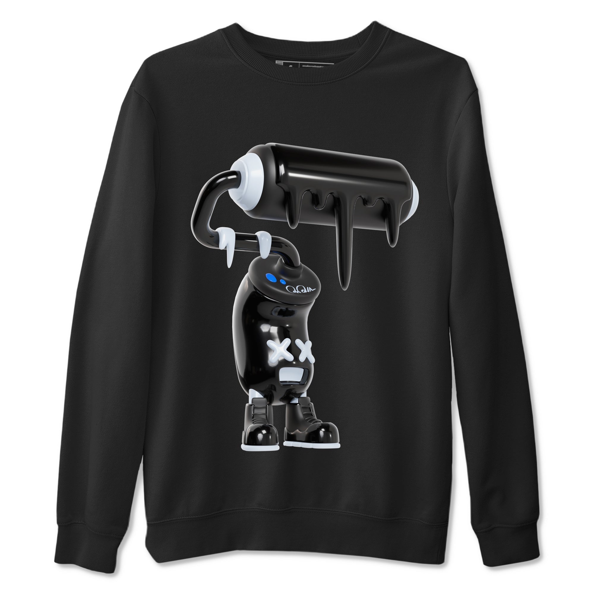 Air Jordan 11 Space shirt to match jordans 3D Paint Roller sneaker tees AJ11 Black and Varsity Royal SNRT Sneaker Release Tees unisex cotton Black 2 crew neck shirt