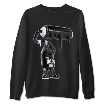 Air Jordan 11 Space shirt to match jordans 3D Paint Roller sneaker tees AJ11 Black and Varsity Royal SNRT Sneaker Release Tees unisex cotton Black 2 crew neck shirt