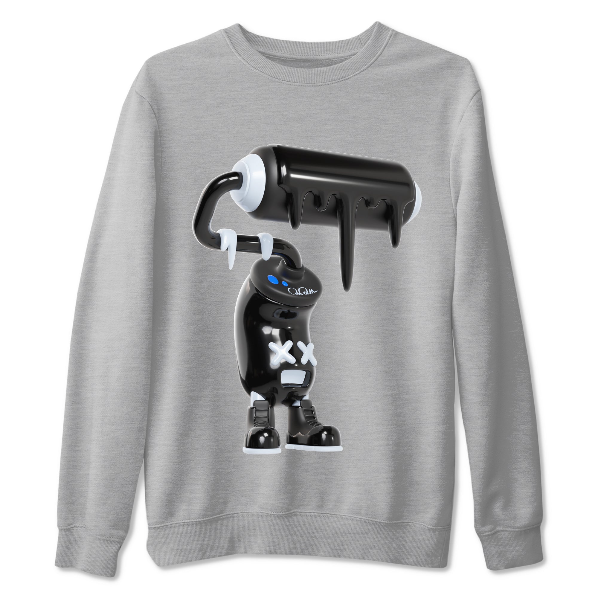 Air Jordan 11 Space shirt to match jordans 3D Paint Roller sneaker tees AJ11 Black and Varsity Royal SNRT Sneaker Release Tees unisex cotton Heather Grey 2 crew neck shirt