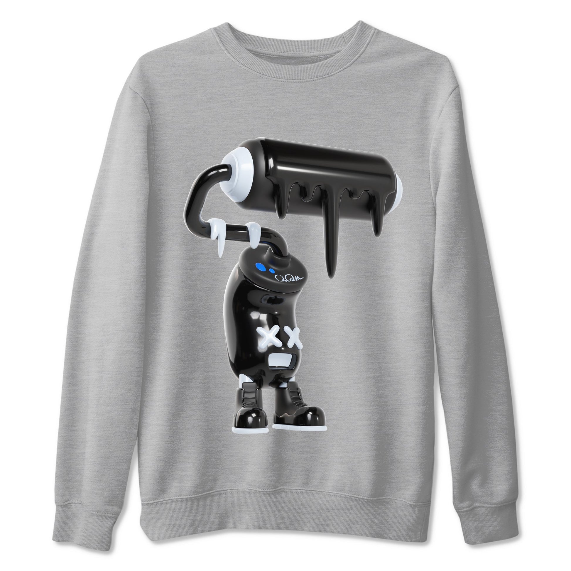 Air Jordan 11 Space shirt to match jordans 3D Paint Roller sneaker tees AJ11 Black and Varsity Royal SNRT Sneaker Release Tees unisex cotton Heather Grey 2 crew neck shirt
