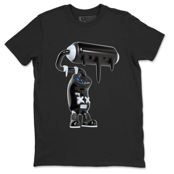 Air Jordan 11 Space shirt to match jordans 3D Paint Roller sneaker tees AJ11 Black and Varsity Royal SNRT Sneaker Release Tees unisex cotton Black 2 crew neck shirt