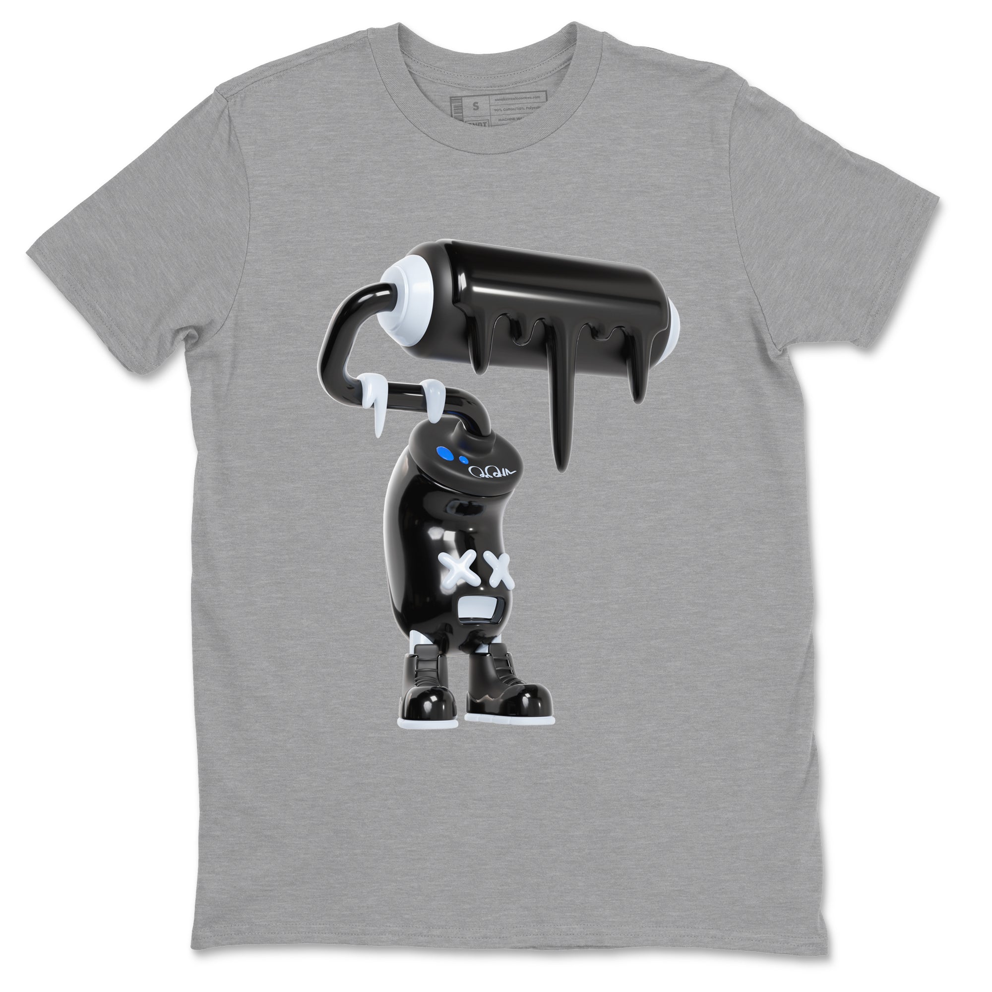 Air Jordan 11 Space shirt to match jordans 3D Paint Roller sneaker tees AJ11 Black and Varsity Royal SNRT Sneaker Release Tees unisex cotton Heather Grey 2 crew neck shirt