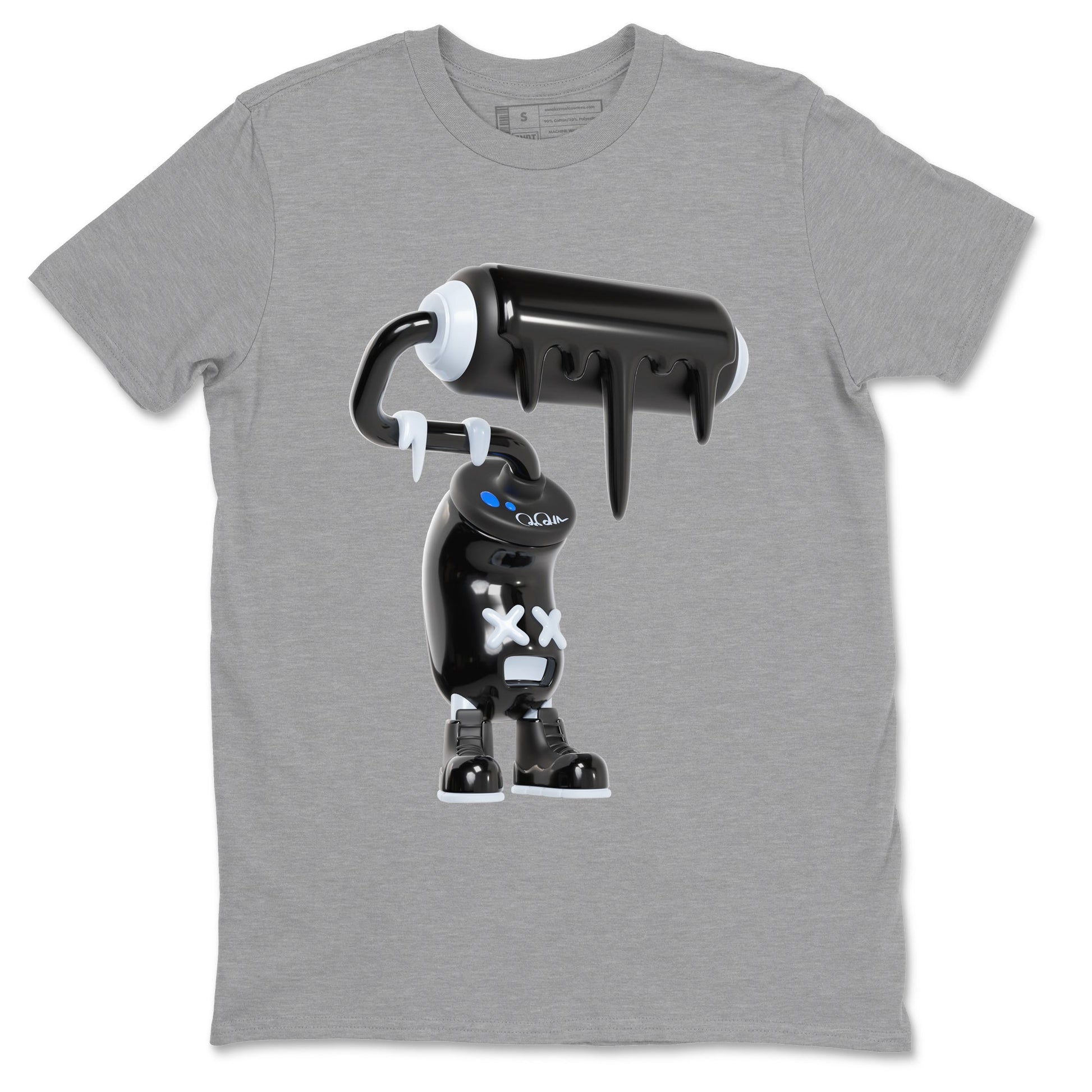 Air Jordan 11 Space shirt to match jordans 3D Paint Roller sneaker tees AJ11 Black and Varsity Royal SNRT Sneaker Release Tees unisex cotton Heather Grey 2 crew neck shirt