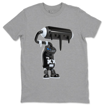 Air Jordan 11 Space shirt to match jordans 3D Paint Roller sneaker tees AJ11 Black and Varsity Royal SNRT Sneaker Release Tees unisex cotton Heather Grey 2 crew neck shirt