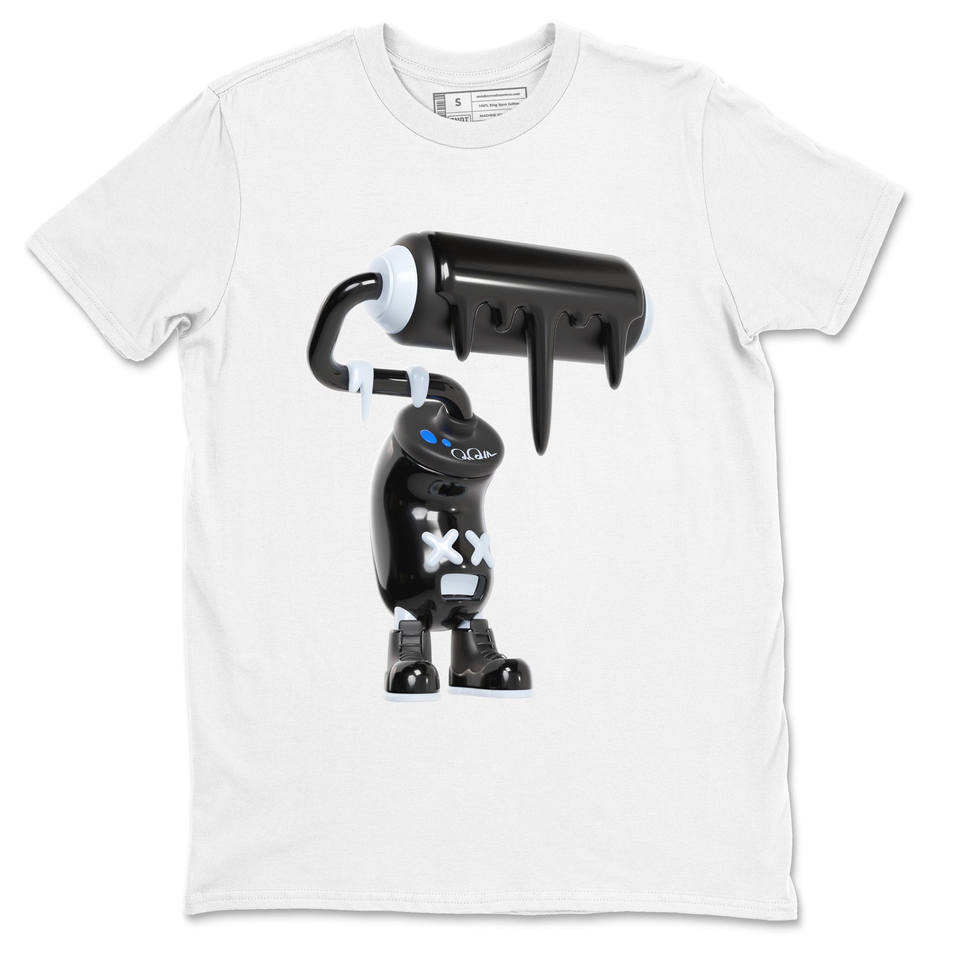 Air Jordan 11 Space shirt to match jordans 3D Paint Roller sneaker tees AJ11 Black and Varsity Royal SNRT Sneaker Release Tees unisex cotton White 2 crew neck shirt