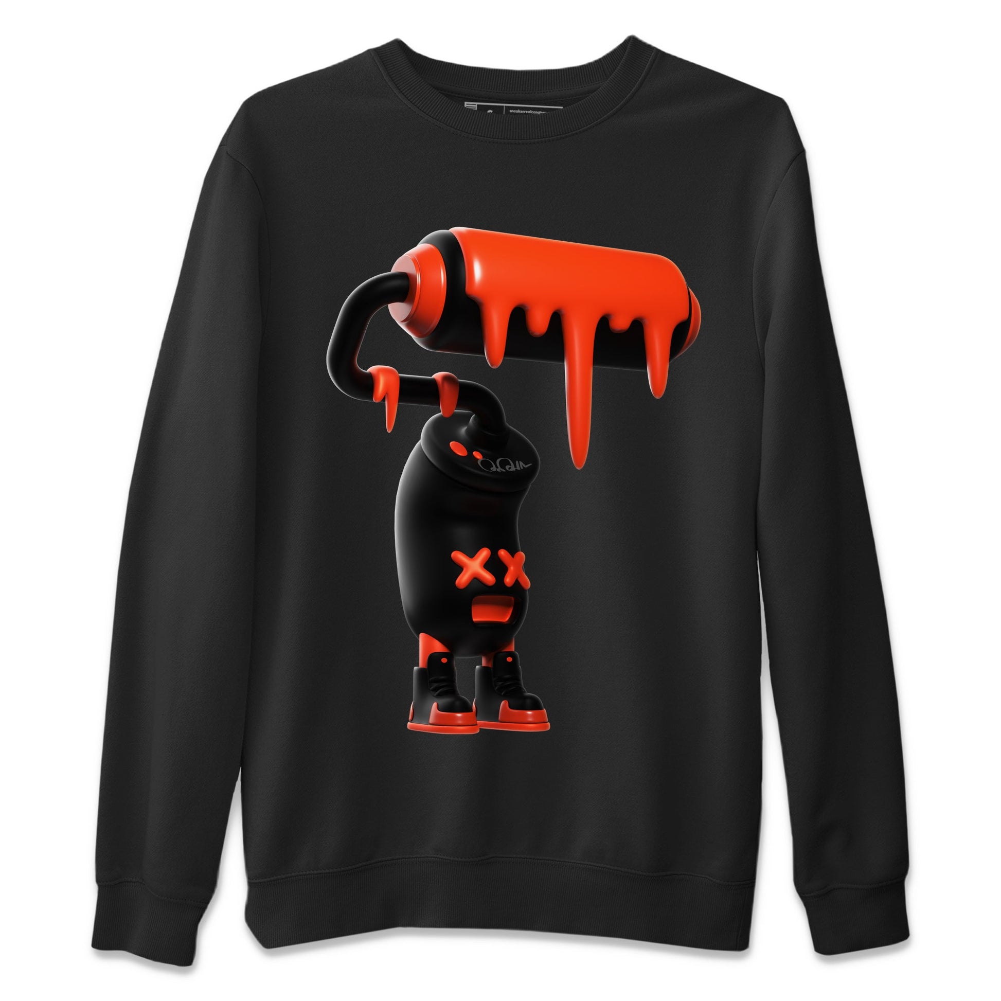 Air Jordan 12 Brilliant Orange Sneaker Match Tees 3D Paint Roller Sneaker Tees AJ12 Brilliant Orange Sneaker Release Tees Unisex Shirts Black 2