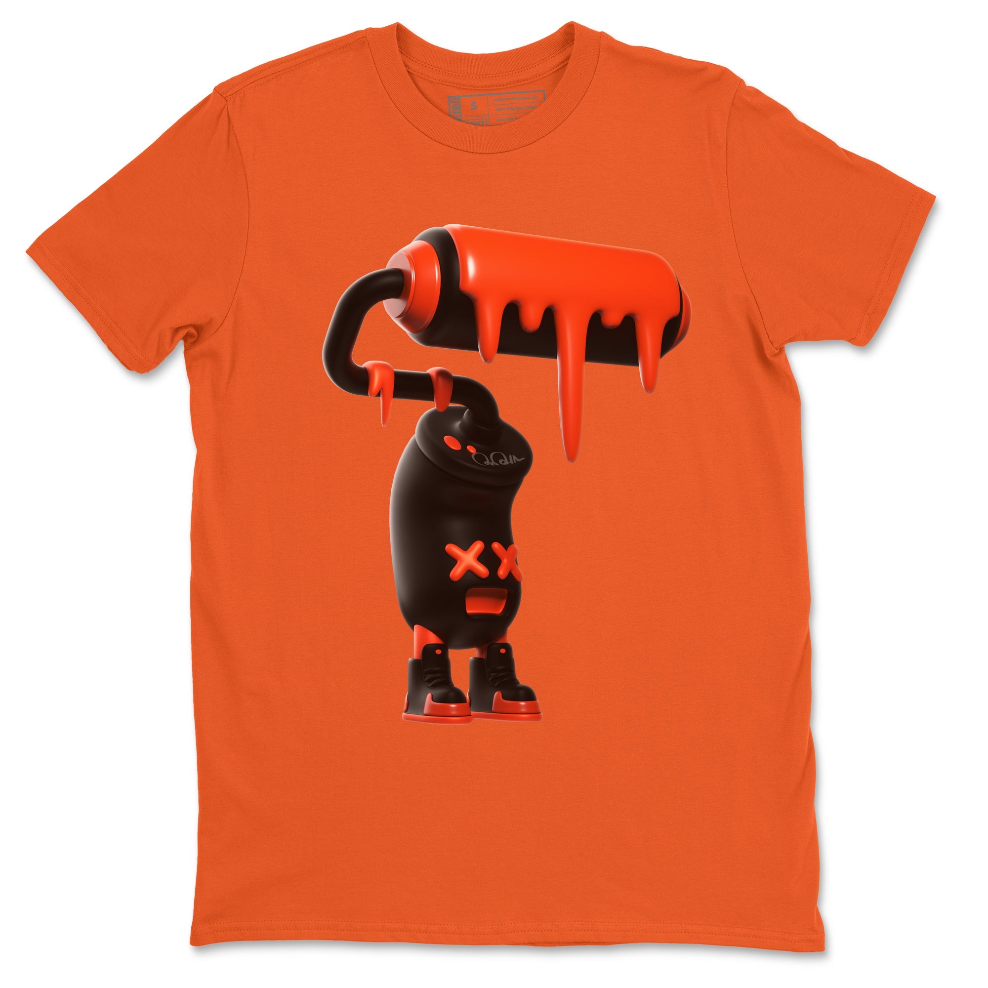 Air Jordan 12 Brilliant Orange Sneaker Match Tees 3D Paint Roller Sneaker Tees AJ12 Brilliant Orange Sneaker Release Tees Unisex Shirts Orange 2