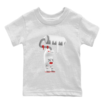 Air Jordan 13 Wolf Grey Sneaker Match Tees 3D Paint Roller Sneaker Tees AJ13 Wolf Grey Sneaker Release Tees Kids Shirts White 2