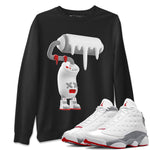 Air Jordan 13 Wolf Grey Sneaker Match Tees 3D Paint Roller Sneaker Tees AJ13 Wolf Grey Sneaker Release Tees Unisex Shirts Black 1