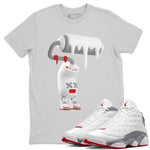 Air Jordan 13 Wolf Grey Sneaker Match Tees 3D Paint Roller Sneaker Tees AJ13 Wolf Grey Sneaker Release Tees Unisex Shirts Silver 1