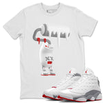 Air Jordan 13 Wolf Grey Sneaker Match Tees 3D Paint Roller Sneaker Tees AJ13 Wolf Grey Sneaker Release Tees Unisex Shirts White 1