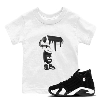 14s Panda shirt to match jordans 3D Paint Roller sneaker tees Air Jordan 14 Panda SNRT Sneaker Release Tees Baby Toddler White 1 T-Shirt