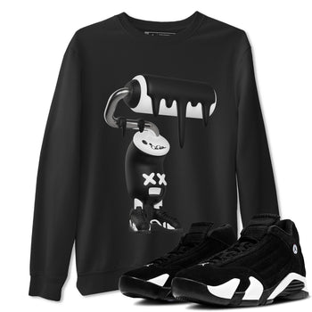 14s Panda shirt to match jordans 3D Paint Roller sneaker tees Air Jordan 14 Panda SNRT Sneaker Release Tees Unisex Black 1 T-Shirt