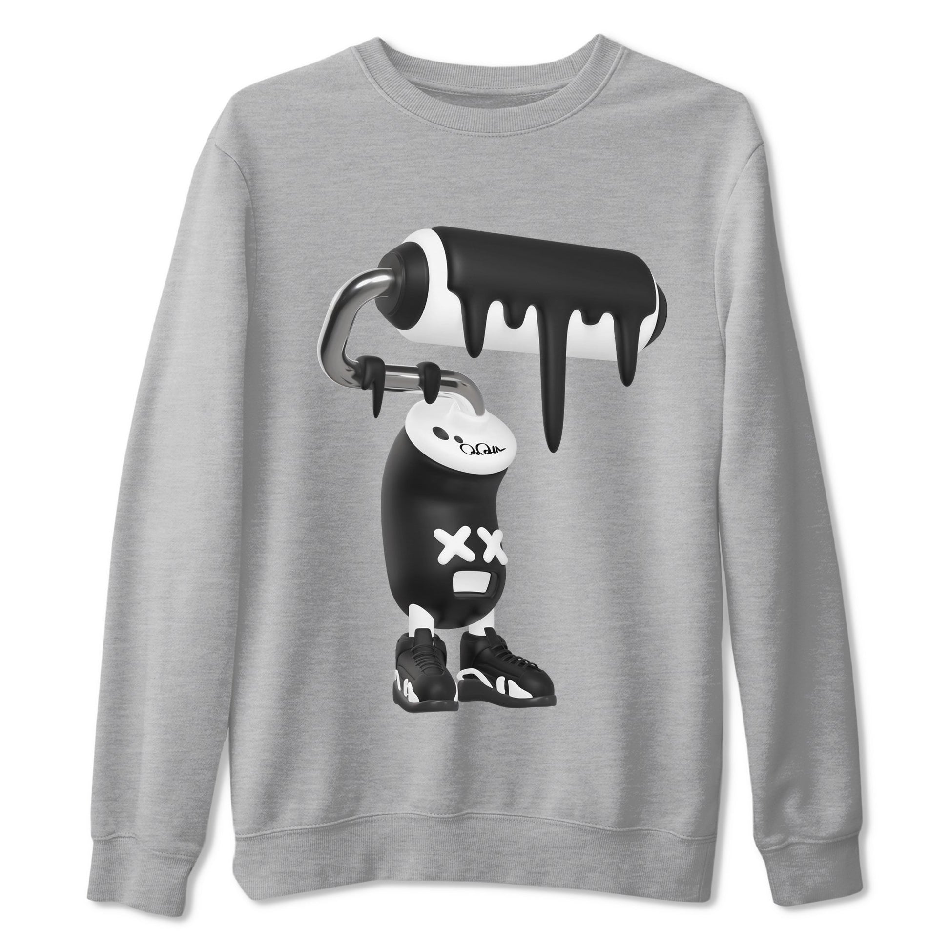 14s Panda shirt to match jordans 3D Paint Roller sneaker tees Air Jordan 14 Panda SNRT Sneaker Release Tees Unisex Heather Grey 2 T-Shirt
