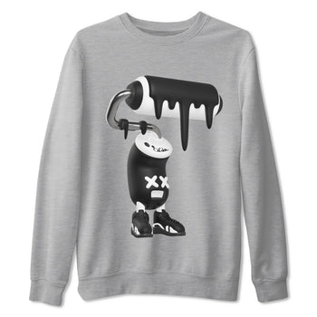 14s Panda shirt to match jordans 3D Paint Roller sneaker tees Air Jordan 14 Panda SNRT Sneaker Release Tees Unisex Heather Grey 2 T-Shirt