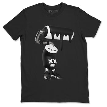 14s Panda shirt to match jordans 3D Paint Roller sneaker tees Air Jordan 14 Panda SNRT Sneaker Release Tees Unisex Black 2 T-Shirt