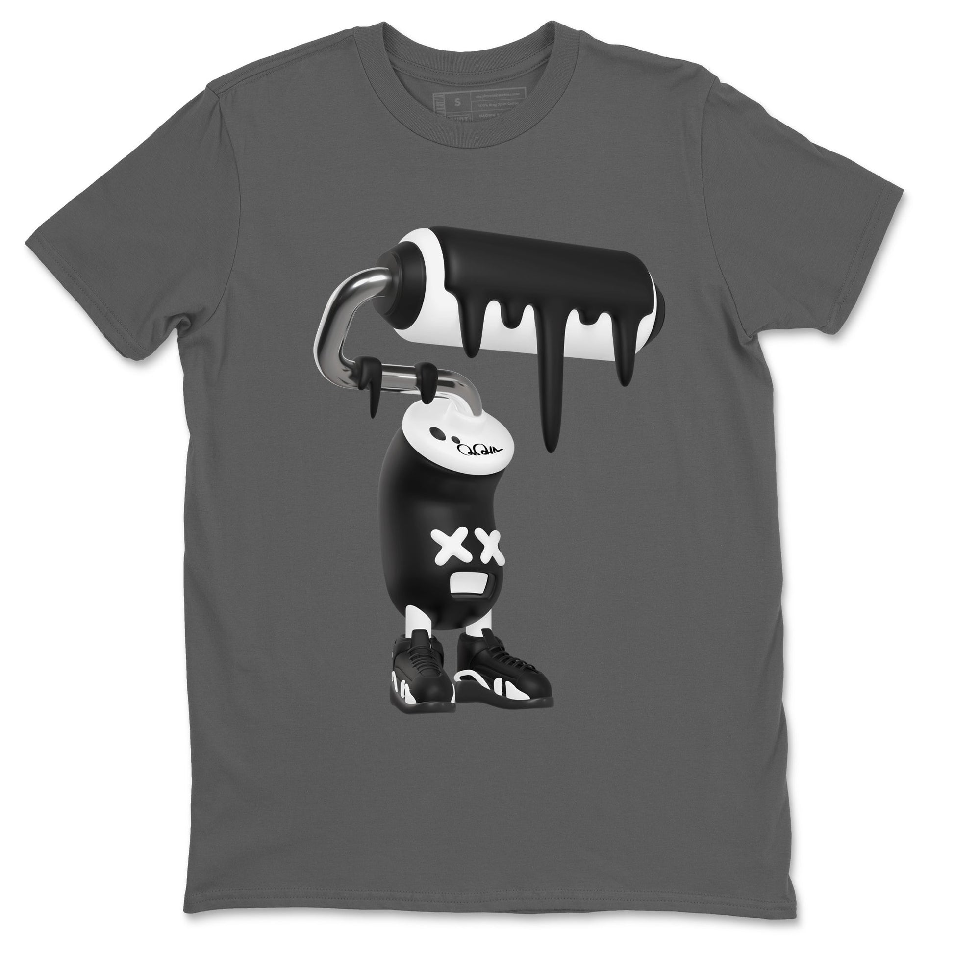 14s Panda shirt to match jordans 3D Paint Roller sneaker tees Air Jordan 14 Panda SNRT Sneaker Release Tees Unisex Cool Grey 2 T-Shirt