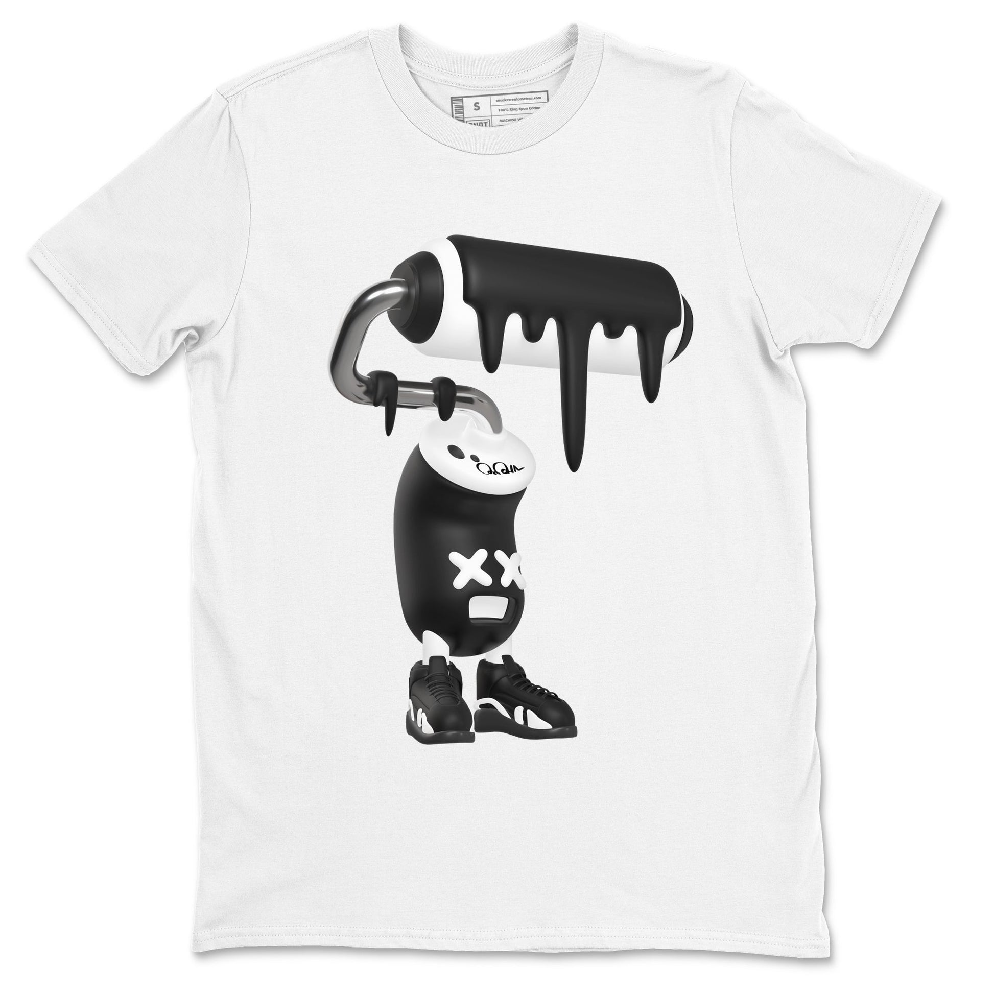 14s Panda shirt to match jordans 3D Paint Roller sneaker tees Air Jordan 14 Panda SNRT Sneaker Release Tees Unisex White 2 T-Shirt