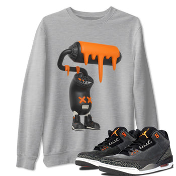 3s Fear shirt to match jordans 3D Paint Roller sneaker tees Air Jordan 3 Fear SNRT Sneaker Release Tees Unisex Heather Grey 1 T-Shirt