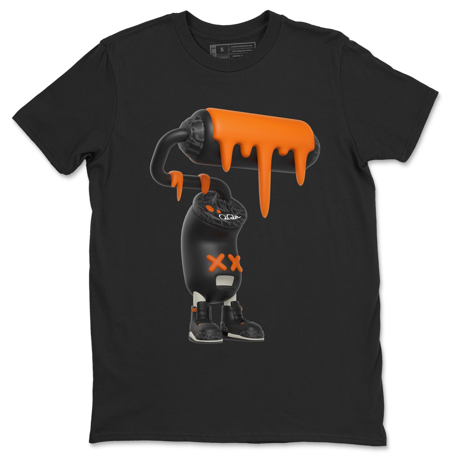 3s Fear shirt to match jordans 3D Paint Roller sneaker tees Air Jordan 3 Fear SNRT Sneaker Release Tees Unisex Black 2 T-Shirt